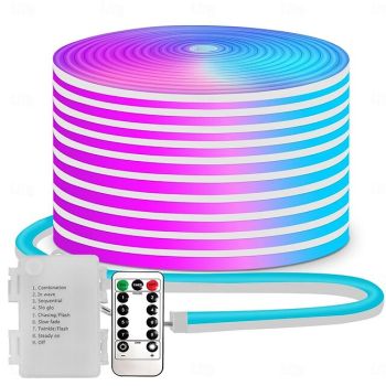 5V Waterproof LED Neon Light Strip with 13key Remote Control Timer 3.3-9.8FT Waterproof Pool Strip Box Power Supply Suitable for Outdoor Activities Parties Camping Courtyard Decoration Lndoor Car Atmosphere
