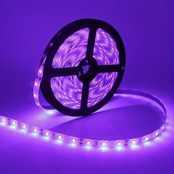 LED UV Black Light Strip Purple LED Light Strip USB Interface with Switch or Battery Box SMD2835 380-400NM UV LED No-waterproof Black Light Lamp Suitable for UV Body Coating for Halloween