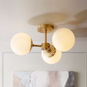 LED Ceiling Light 15 cm Globe Design Flush Mount Lights Metal Geometrical Brass Modern 220-240V