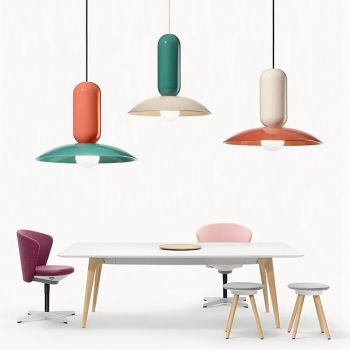 Pendant Lamp Minimalist Chandelier Nordic Simple Style High-end Colorful Metal Chandelier Adjustable Retro Metal Lampshade Fixture For Kitchen Island Living Room 110-240V