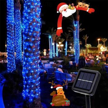 Elegant Wedding Reception Party Solar Powered Copper Wire Fairy String Lights, 100/200/300 LEDs with 8 Modes for Garden, Christmas, Wedding, Party & Outdoor Decor 12M/22M/32M for Halloween