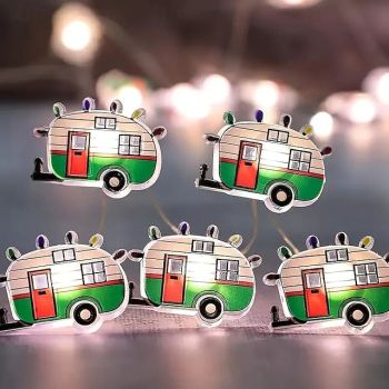 Christmas Fairy String Lights 2m 20LEDs Battery Powered LED Camper Shape Copper Wire Lights New Year Party Holiday Home Decoration