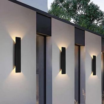 LED Wall Light Outdoor Minimalist Outdoor IP54 Waterproof Aluminium Art Deco Wall Lamps Outside/Indoor for Villa Porch Gardens Terraces Exterior Walls