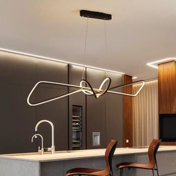 80 cm LED Pendant Light Modern Nordic Black Gold Island Light Dining Room Restaurant Bar Metal Painted Finishes Artistic 110-120V 220-240V