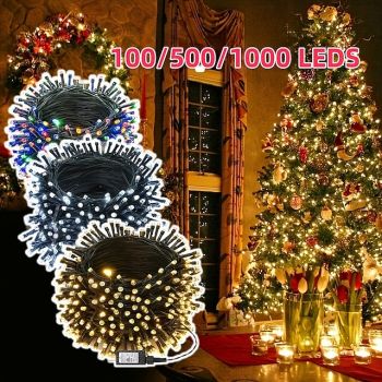 1000 LED (328Ft) Christmas Lights Indoor Outdoor, Christmas String Tree Lights Indoor Green Wire, Indoor and Outside Fairy Light for Christmas Tree, Patio, Elegant Wedding Party Reception
