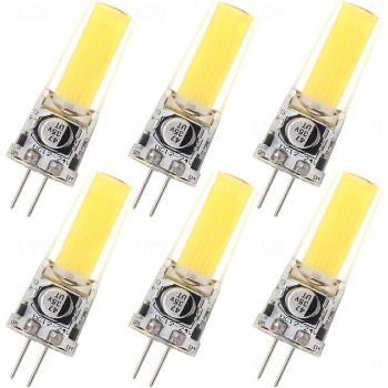 6pcs G4 Bi-pin LED COB 2508 Silicone Light 3W AC12V/DC12-24V Landscape Lighting