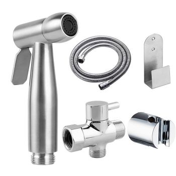 Stainless Steel Handheld Bidet Mixing Valve Toilet Bow Cleaning Set Bidet Sprayer Faucet Balcony Cleaning Accessories Washlet Hygienic Wash