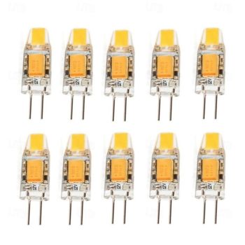 G4 LED Bulbs 2W T3 JC G4 Bi-pin Base LED Bulb AC/DC 12V 15W G4 Halogen Bulb Replacement 0705 COB Light White Warm White 10pcs