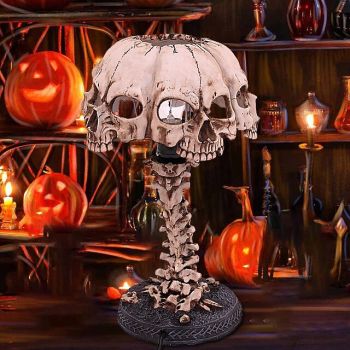 Skull Table Lamp Luminous Skull Night Light Creative Resin Home Office Desktop Ornament Halloween Decoration