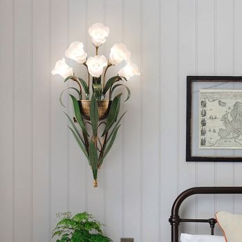 LED Wall Light Indoor Flower Design 6/10 Head Wall Lights Living Room Dining Room Iron Wall Light 110-240 V