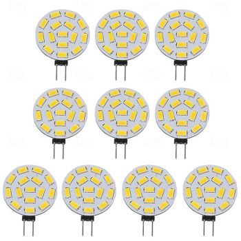 G4 Bi-pin Base LED Light Bulbs 10-30V G4 15 SMD 5730 LED Corn Light Equivalent to 20W Halogen Bulb Replacement for Interior decorative lights Chandelier Crystal Light 10Pcs