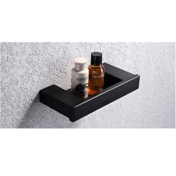 Multifunction Soap Dishes & Holders Contemporary Stainless Steel Rectangle Bath Shelf Wall Mounted Matte Black 1pc