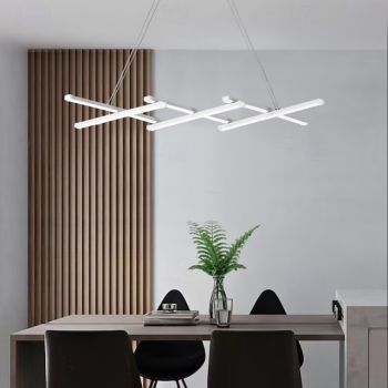 Foldable Modern LED Chandelier Dimmable Retractable Pendant Light with Remote Spiral Linear Hanging Pendant Light Fixtures 220-240V