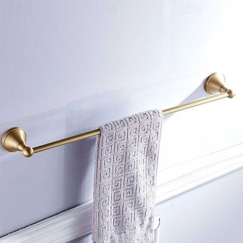 Towel Bar Multifunction Antique Aluminum Material Wall Mounted Bathroom Single Towel Rod Carved 1pcBath Hardware