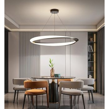 New Net Red Restaurant Chandelier Simple Modern Ring Dining Room Lamp Creative Personalized Household Table Lamp