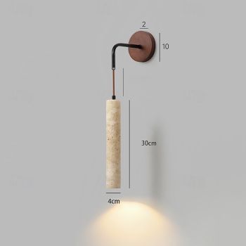 Yellow Travertine Wall Lights Solid Wood Wall Sconces Background Wall Decor Wall Mounted Lamp Adjustable Bedside Wall Lamp E27 Indoor Lighting Fixtures for Living Room Restaurant Loft 85-265V