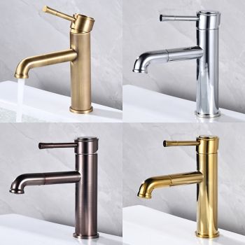 Bathroom Sink Faucet - Pull Out Oil-Rubbed Bronze / Antique Brass Centerset Single Handle One Holebath Taps ultimate flexibility