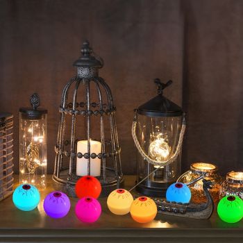 9pcs Halloween Decorations Eyeball Lights, Huge Horror Party lights Eyeball Rechargeable Battery Operated Candle Light for Halloween Party LED Scary Eyeball Decorations