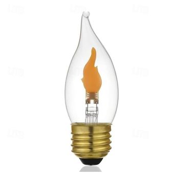 LED Flame Effect Light Bulb E27 Flickering Candle Light Bulbs Crystal Clear Candle Bulb for E27 Edison Base, 1 pack
