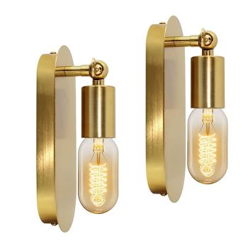 Brass Bathroom Wall Lamp E27 Retro Wall Lighting Interior Lighting Vintage Gold Wall Lighting 2 Pieces Rotating Wall Lamp E27 Wall Light Indoor Metal for Gallery Restaurant Cafe