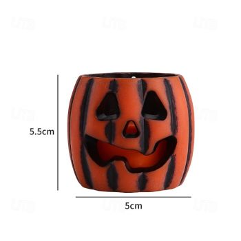 1 Pc Halloween Pumpkin Shaped LED Electronic Candle Light Indoor and Outdoor Party Bedroom Restaurant Festive Atmosphere Decoration Light