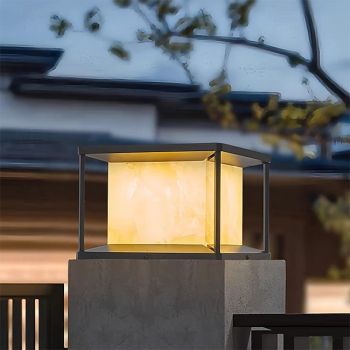 Outdoor Post Lights Fixture Modern Yard Entry Outdoor Column Lights Marble Metal Patio Pillar Lights 110-240V 20W