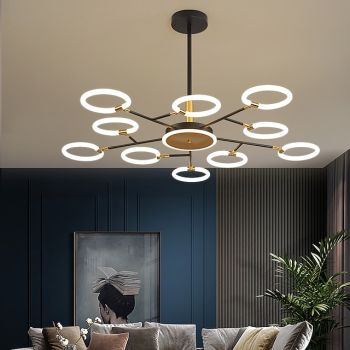 6/8/10 Heads LED Pendant Light Molecular Chandelier Ring Shape Adjustable Simple Modern Nordic Light Luxury Style Living Room Bedroom Dining Room Restaurant