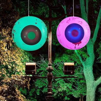 Halloween Party Horror Eyeball Light Atmosphere Decoration Courtyard Ornaments Props LED Colored Lights Glowing Inflatable Eyeball