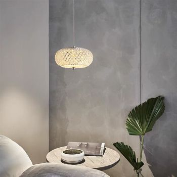 LED Pendant Lights 1-Light Modern Crystal Pendant Light Stainless Steel 10W 18cm AdjustableMini Hanging Pendant Light Fixture Single Pendant Light for Kitchen Bedroom Bar 110-240V