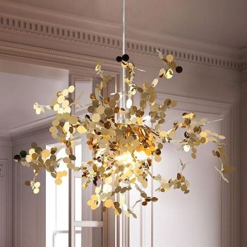 LED Pendant Light Warm White 40cm 1-Light Modern Simple G9 Stainless Steel Dandelion Living Room Bedroom Bedside Chandelier Bar Restaurant Porch Corridor Lamp Aisle Stairs Ceiling Light Tianha Bench 110-240V