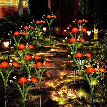 2PCS Outdoor Solar Lawn Light Garden Beehive Plant Light Women Garden Birthday Gift Waterproof IP65 Solar Tree Stump Light for Outdoor Yard Path Decoration