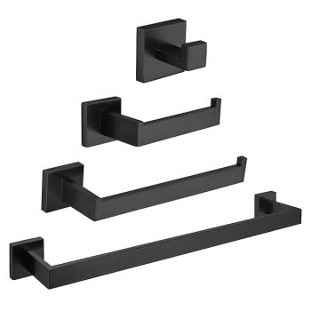 Bathroom Accessory Set Stainless Steel Include Towel Bar/Robe Hook/Toilet Paper Holder/Bathroom Tower Rack Matte Black 1or3or4pcs
