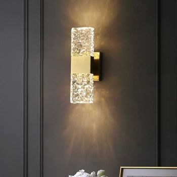 LED Wall Sconces Crystal Wall Lamps Glass Wall Light for Bedroom Shops Cafes 110-240V Indoor Wall Lighting Fixtures