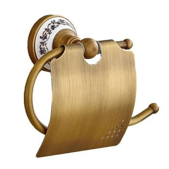 Toilet Paper Holders Contemporary Brass with Ceramic Carved Design Roll Paper Holders Wall Mounted 1pc Bath Hardware