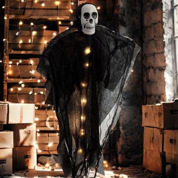 1 Pc Halloween glowing skull hanging ghost indoor and outdoor courtyard Halloween party atmosphere decoration light