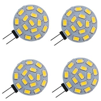 4Pcs G4 LED Bulb 30 Watt Equivalent Bi-Pin LED Disc JC Side Pin 12V-24VDC Low Volt CRI85 300 Lumens White/Warm/Green/Red/Yellow/Blue