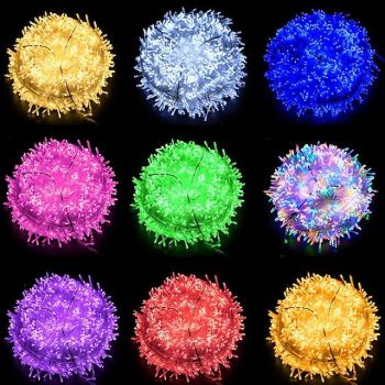 10m Light Sets String Lights 100 LEDs 1pc Warm White White Blue Waterproof Party Decorative 220-240 V 110-120 V