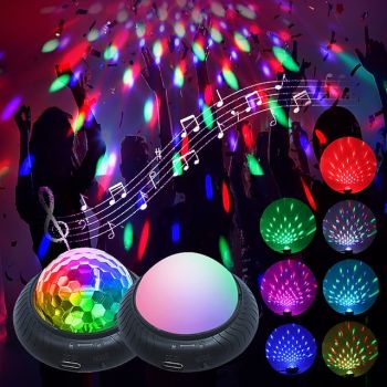 LED Disco Ball Stage Lights Party Lights Indoor UFO 9 Colors DMX Crystal Magic Ball Stage Light Effects DJ Party Christmas Sound Activated Lights