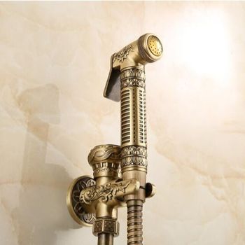 Bidet Faucet Antique Copper Toilet Handheld Bidet Sprayer Self-Cleaning Antique Hygienic Wash