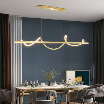 LED Pendant Light 100 cm Island Lights Dimmable Line Design Aluminum Stylish Minimalist Painted Finishes Dining Room Kitchen Lights 110-240V ONLY DIMMABLE WITH REMOTE CONTROL
