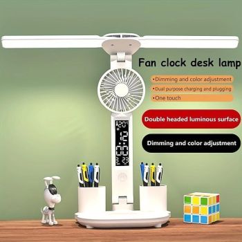 Table Lamp Dedicated For Learning Plug-in Bedside Lamp Desk Reading Multifunctional Fan Table Lamp