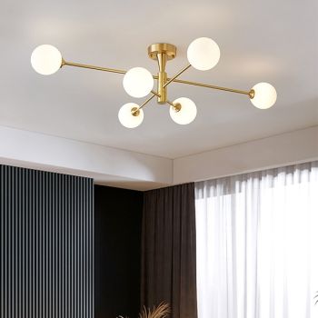 105 cm LED Ceiling Light Nordic Style Chandelier Globe Lampshade Instant Cabin Streetwear Modern 6-Light Living Room Bedroom Office110-240 V