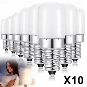10 Pcs 2W E14 LED Fridge Light Bulb Refrigerator Corn bulb AC 220V LED Lamp White/Warm white SMD2835 Replace Halogen Light