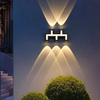 LED Wall Lamp 10W Modern Simplicity Outdoor Waterproof Aluminum Wall Sconce Black Villa External Fashion Patio Balcony Garden Decoration Anti Rust Wall Light Exterior Light Fixture 110-240V