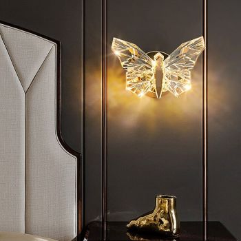 LED Wall Lights Unique Butterfly Design Modern Indoor Acrylic Wall Lamps Wall Sconces Warm White 3000K Bedroom Wall Sconces