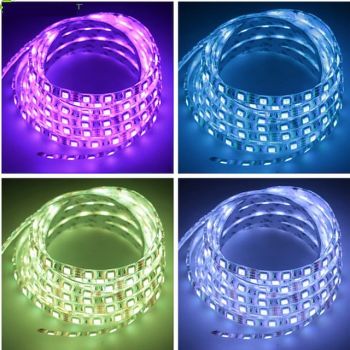 16.4FT 5m Waterproof FlexiableRGB LED Strip Light, Pool Light Strip 300LEDs 5050SMD Warm Cold White Blue Purple Red for Party Decor DC12V