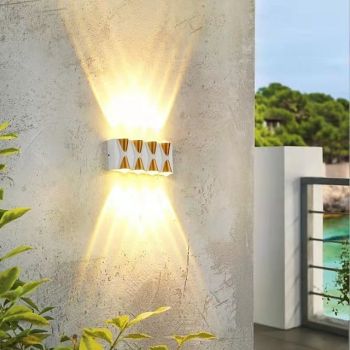 Led Outdoors Wall Lamp 10W Up/Down Lighting Indoor 4/6/8/10Head Curved Waterproof IP65 Wall Lamp Modern Bedroom Lamp Warm White Light AC85-265V