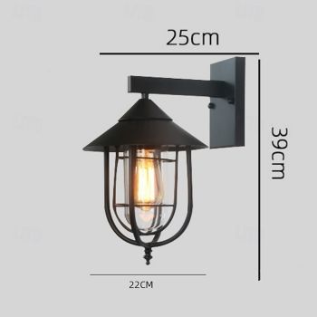 LED Wall Sconce Lighting Fixture Antique Wall Sconce Lantern External Waterproof IP65 Rustproof Aluminum Glass Lantern Wall Lamp Lantern Courtyard Garden Balcony Villa Decorative Lights 85-265V