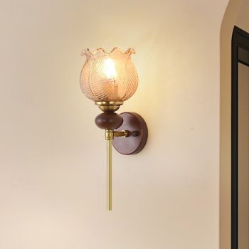 Wall Sconce Glass, Modern Wall Light Fixtures, Farmhouse Wall Sconces with Clear Glass Shade, Wall Lights for Living Room, Bedroom, Stair, Bathroom, Hallway 110-240V