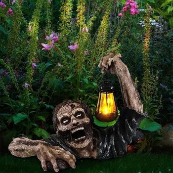 Spooky Halloween Zombie Hand Light Ornaments Resin Crafts for Horror Statues and Garden Decorations